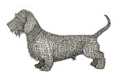 Anti-Art Pets: Fidel's Dachshund, 2007, line drawing, pitt pen on watercolour paper.