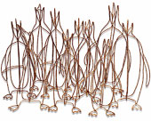 Ooowh!, Penguin wire sculptures installation by Glauce and Theo.