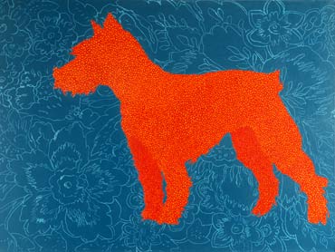 Painting - Daisy's Daughter (dog made out of daisies)