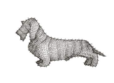 G6 Dog, line drawing made out of the artist's signature.