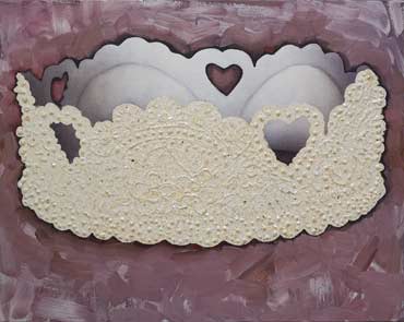 Glory Day, 2014, acrylic, oil and polyester glitter on canvas, 41 x 51 cm.