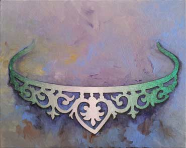 Glory Night, 2014, acrylic, oil and glitter on canvas, 41 x 51 cm.