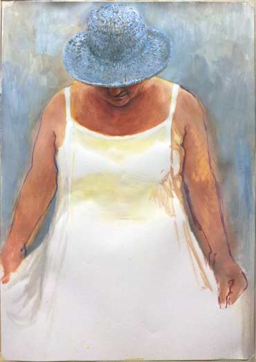 The White Dress, study, 2014, acrylic on paper.