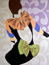 Double Wow, 2005, acrylic, oil and glass beads on canvas, 160 x 120 cm.