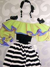 Fake Carmen, 2005, acrylic, oil and glass beads on canvas, 160 x 120 cm.