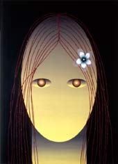 Looking for Love 2, 1999, acrylic, oil and glass balls on board, 76 x 105 cm.