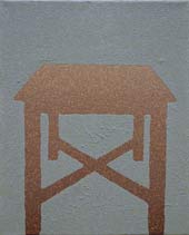 Flat Pack, 2008, oil and glitter on canvas, 31 x 25.5 cm.