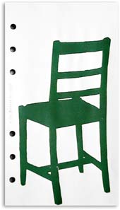 Small Comforts, Chair 04, Monoprint on Personal Filofax paper.