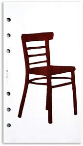 Small Comforts, Chair 06, Monoprint on Personal Filofax paper.